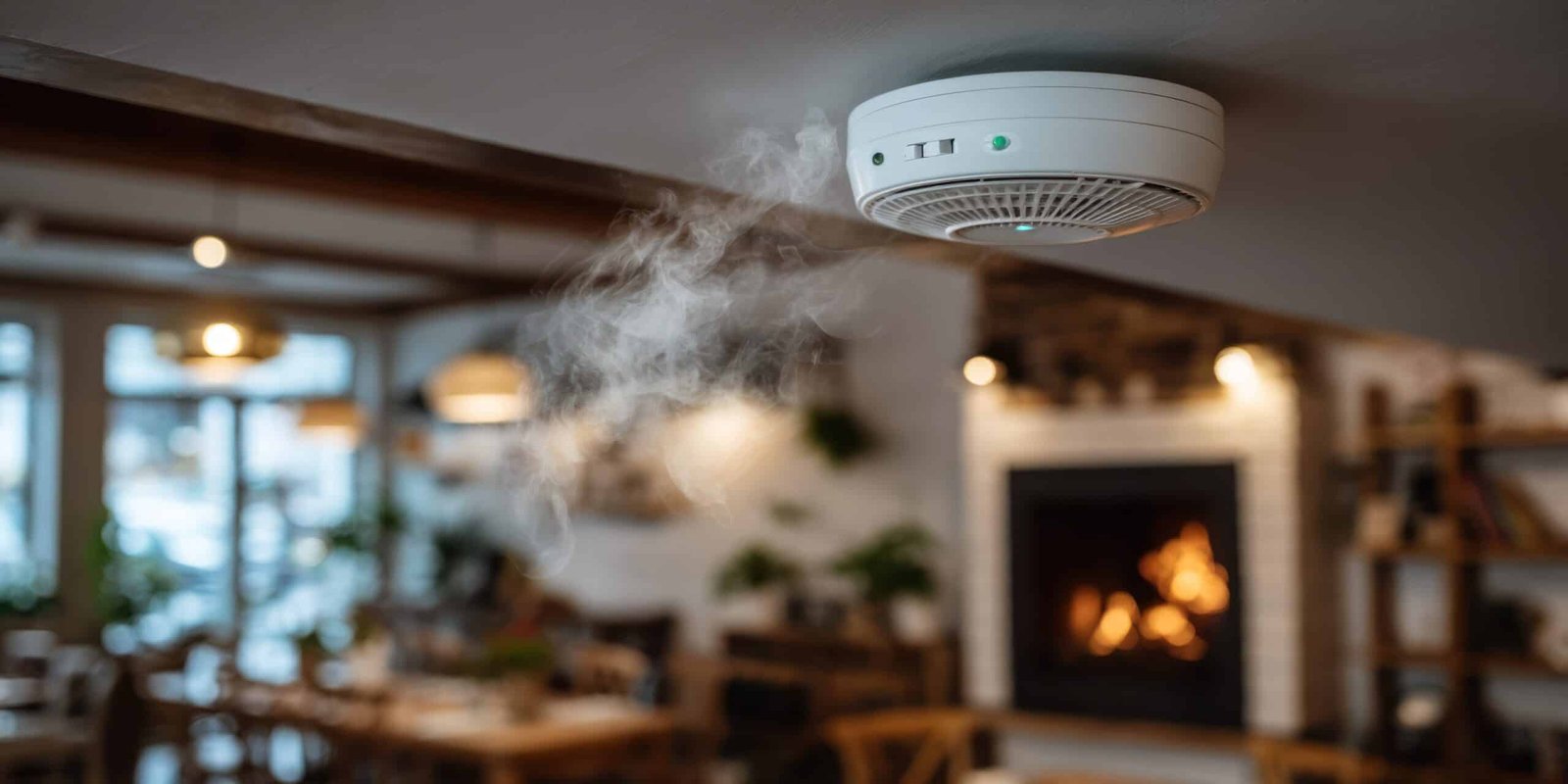 Smoke alarm on ceiling of HMO Fire Risk Assessment in Hampstead